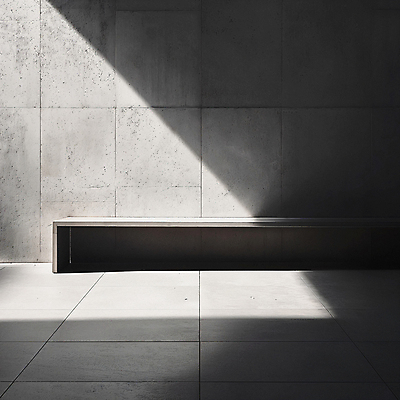 JPG 편집이미지 건축 벽 백그라운드 벤치 바닥 실내 그림자 사람없음 인테리어 햇빛 공간 회색 디지털합성 질감 콘크리트 편집소스 비어있는 편집실사 AI포토 AI콘텐츠 디자인 컬러 의자 내부 태양 CG 파일형식