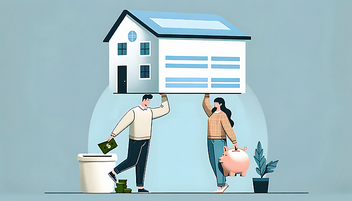 JPG 전신 여자 남자 지폐 일러스트 신혼부부 부동산 주택 들기 성인 두명 돼지저금통 내집마련 성인만 주택청약 청약 국내일러스트 AI일러스트 AI콘텐츠 부부 돈 모션 사람 건물 경제 저금통 재산 신혼 파일형식