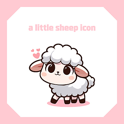 한마리 응시 분홍색 동물캐릭터 일러스트 사람없음 귀여움 양 양캐릭터 일러캐릭터 AI파일 동물 캐릭터 1 시선 컬러 컨셉 포유류 파일형식 벡터