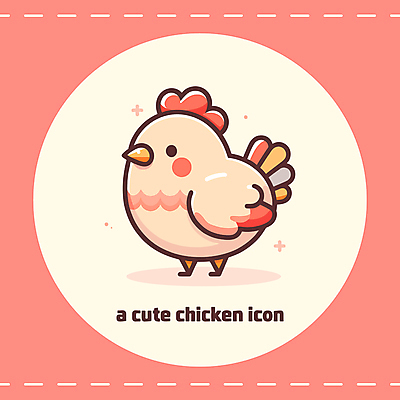 분홍색 동물캐릭터 스티커 일러스트 사람없음 반짝임 귀여움 닭 닭캐릭터 다홍색 일러캐릭터 AI파일 동물 캐릭터 컬러 컨셉 모션 조류 파일형식 벡터