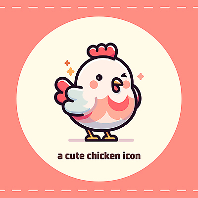 분홍색 동물캐릭터 스티커 일러스트 표정 윙크 사람없음 반짝임 귀여움 닭 닭캐릭터 다홍색 일러캐릭터 AI파일 동물 캐릭터 컬러 컨셉 모션 조류 파일형식 벡터