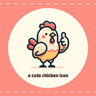 분홍색 동물캐릭터 스티커 일러스트 사람없음 귀여움 닭 닭캐릭터 따봉 다홍색 일러캐릭터 AI파일 동물 캐릭터 컬러 컨셉 조류 최고 파일형식 벡터