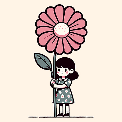 전신 원피스 여자 꽃 어린이 잎 꽃무늬 일러스트 자연 한명 서기 소녀 귀여움 잡기 큼 소녀한명만 아기자기 국내일러스트 AI파일 식물 1 옷 컨셉 무늬 모션 사람 크기 생태계 여자한명만 소녀만 파일형식 벡터