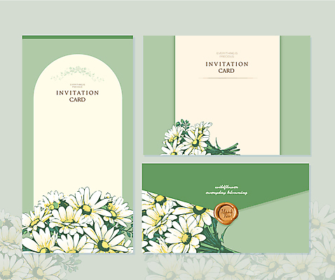 템플릿 편집 꽃다발 결혼 편지봉투 프레임 사람없음 초록색 세트 편지 초대장 초대 씰링왁스 카피스페이스 이미지템플릿 AI파일 카드프레임 꽃 컬러 봉투 카드_감사 이벤트 공백 파일형식 벡터