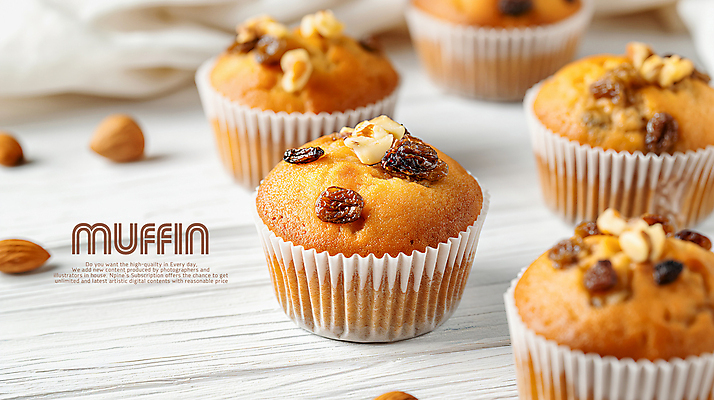 PSD 편집이미지 음식 디저트 사람없음 달콤 천 머핀 아몬드 건포도 이미지편집 빵 포도 견과류 직물 맛 건과일 파일형식
