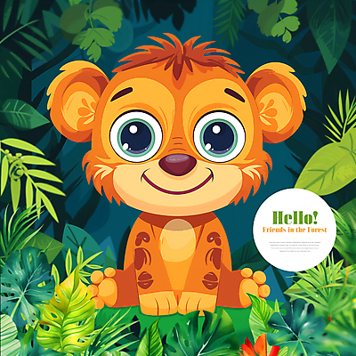 PSD 나무 동물 편집이미지 꽃 잎 곰 타이포그라피 사람없음 귀여움 숲속 이미지편집 식물 문자 컨셉 포유류 숲 파일형식