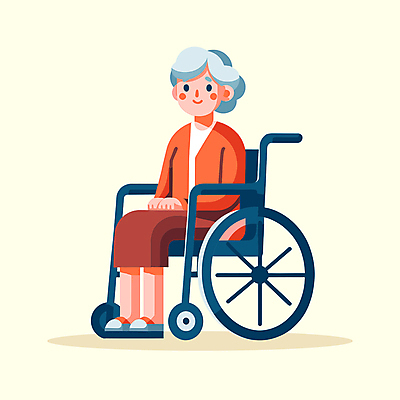 전신 클립아트 캐릭터 여자 노년 할머니 일러스트 한명 앉기 실버 휠체어 노인여자한명만 국내일러스트 일러캐릭터 AI파일 1 모션 사람 성인 여자한명만 노인여자만 파일형식 벡터