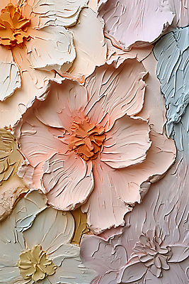 JPG 편집이미지 꽃 백그라운드 페인팅 사람없음 물감 화려 질감 유화 편집실사 AI포토 AI콘텐츠 식물 컨셉 미술 미술도구 CG 파일형식