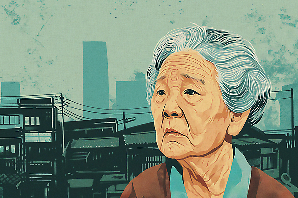 JPG 여자 노년 할머니 일러스트 한명 상반신 도시 실버 고독 사회이슈 고령화 독거노인 노인여자한명만 국내일러스트 AI일러스트 AI콘텐츠 1 감정 컨셉 사람 성인 여자한명만 노인여자만 파일형식