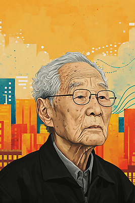 JPG 할아버지 노년 남자 일러스트 한명 상반신 도시 실버 고독 사회이슈 고령화 독거노인 노인남자한명만 안경낌 국내일러스트 AI일러스트 AI콘텐츠 1 감정 안경 컨셉 사람 성인 남자한명만 노인남자만 파일형식