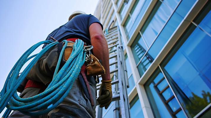 JPG 편집이미지 남자 밧줄 로우앵글 외벽 한명 안전 상반신 성인 건물 안전모 청소 디지털합성 청소부 점검 유리창청소 성인남자한명만 외벽청소 편집실사 AI인물포토 AI콘텐츠 직업 1 건축물 줄 벽 뷰포인트 사람 헬멧 안전장비 CG 남자한명만 성인남자만 파일형식 AI포토
