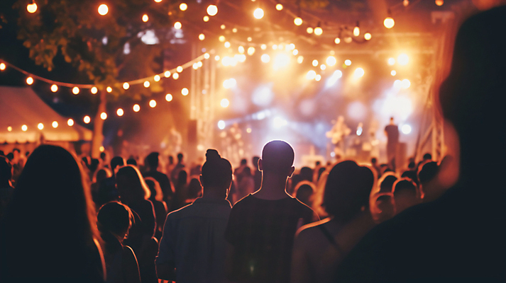 JPG 편집이미지 음악 전구 여러명 빛 어둠 콘서트 공연 무대 군중 디지털합성 재즈 음악축제 편집실사 AI인물포토 AI콘텐츠 다수 문화예술 사람 이벤트 축제 CG 파일형식 AI포토