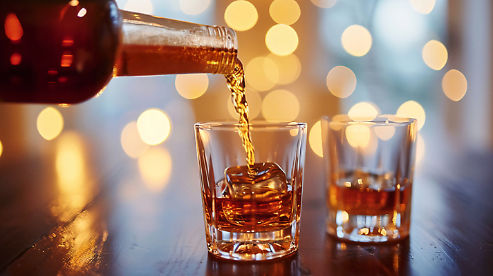 JPG 편집이미지 잔 사람없음 갈색 얼음 붓기 병 디지털합성 보케 양주 위스키 편집실사 AI포토 AI콘텐츠 자연요소 식기 컬러 모션 주류 CG 파일형식