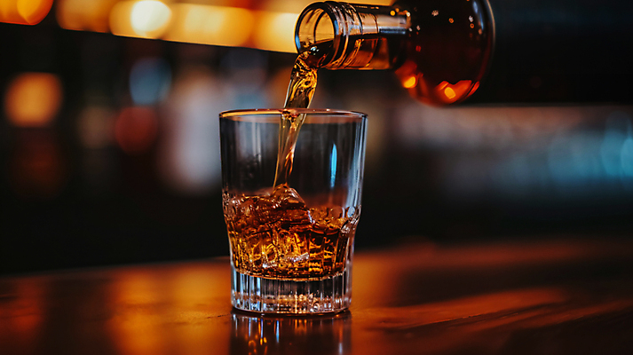 JPG 편집이미지 잔 사람없음 갈색 얼음 붓기 병 디지털합성 양주 위스키 편집실사 AI포토 AI콘텐츠 자연요소 식기 컬러 모션 주류 CG 파일형식