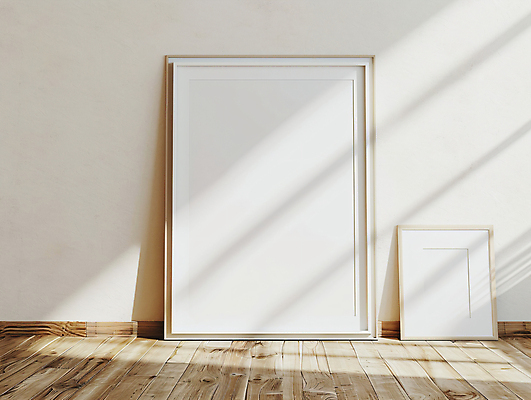 JPG 편집 편집이미지 액자 프레임 그림자 사람없음 인테리어 공간 흰색 분위기 모던 나무바닥 합성 심플 편집실사 AI포토 AI콘텐츠 디자인 컬러 컨셉 바닥 CG 파일형식