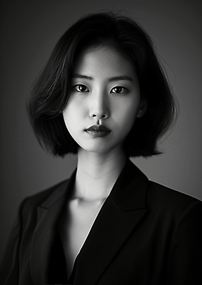 JPG 편집이미지 응시 여자 비즈니스 흑백 한명 정장 상반신 성인 비즈니스우먼 프로필 의료성형뷰티 성인여자한명만 편집실사 AI인물포토 AI콘텐츠 1 시선 옷 촬영기법 사람 직장인 CG 여자한명만 성인여자만 파일형식 AI포토