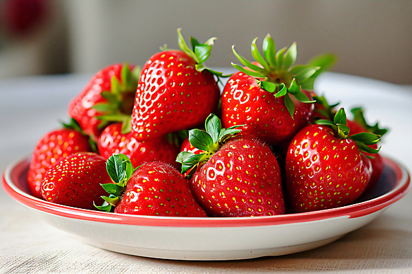 JPG 편집이미지 접시 과일 딸기 사람없음 빨간색 달콤 편집실사 AI포토 AI콘텐츠 식기 컬러 맛 CG 파일형식