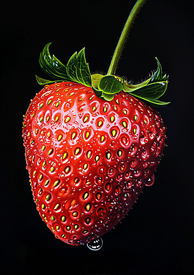 JPG 편집이미지 줄기 딸기 사람없음 빨간색 물방울 달콤 편집실사 AI포토 AI콘텐츠 식물 컬러 과일 맛 CG 파일형식