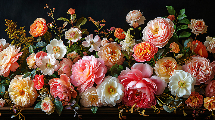 JPG 편집이미지 꽃 분홍색 취미 사람없음 컬러풀 분위기 꽃꽂이 편집실사 AI포토 AI콘텐츠 식물 컬러 컨셉 CG 원예 파일형식