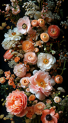 JPG 편집이미지 꽃 분홍색 취미 사람없음 컬러풀 분위기 꽃꽂이 편집실사 AI포토 AI콘텐츠 식물 컬러 컨셉 CG 원예 파일형식