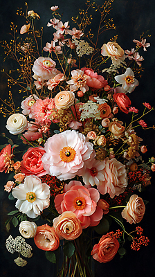 JPG 편집이미지 꽃 분홍색 취미 사람없음 컬러풀 분위기 꽃꽂이 편집실사 AI포토 AI콘텐츠 식물 컬러 컨셉 CG 원예 파일형식