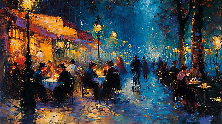 JPG 편집이미지 유럽 여유 전등 거리 풍경 여러명 빛 상점 분위기 야간 유화 이미지편집 편집실사 자연요소 감정 나라 다수 컨셉 조명 미술 사람 CG 파일형식