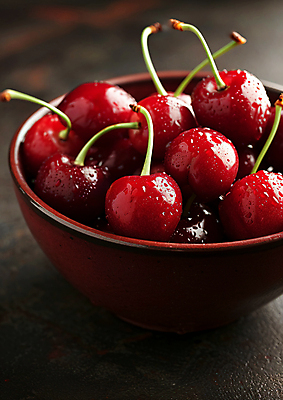 JPG 편집이미지 그릇 과일 사람없음 물방울 신선 체리 편집실사 AI포토 AI콘텐츠 식기 CG 파일형식