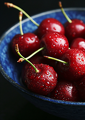 JPG 편집이미지 그릇 과일 사람없음 물방울 신선 체리 편집실사 AI포토 AI콘텐츠 식기 CG 파일형식