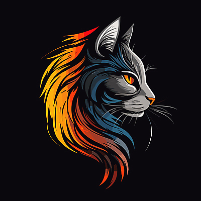 한마리 일러스트 사람없음 검은색 고양이 심볼 국내일러스트 AI파일 1 컬러 포유류 반려동물 파일형식 벡터