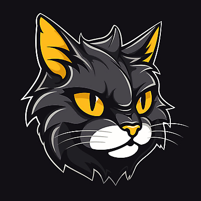 한마리 일러스트 사람없음 검은색 고양이 심볼 국내일러스트 AI파일 1 컬러 포유류 반려동물 파일형식 벡터