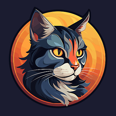 한마리 일러스트 사람없음 주황색 고양이 심볼 국내일러스트 AI파일 1 컬러 포유류 반려동물 파일형식 벡터