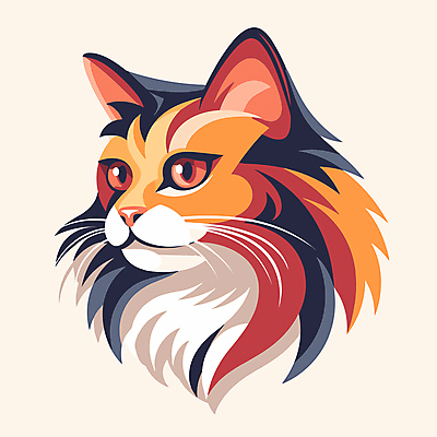 한마리 일러스트 사람없음 컬러풀 고양이 심볼 국내일러스트 AI파일 1 컬러 포유류 반려동물 파일형식 벡터