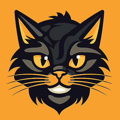 한마리 일러스트 사람없음 노란색 고양이 심볼 국내일러스트 AI파일 1 컬러 포유류 반려동물 파일형식 벡터