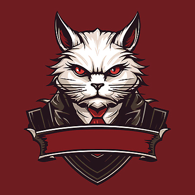 한마리 와이셔츠 일러스트 넥타이 사람없음 빨간색 고양이 심볼 국내일러스트 AI파일 1 잡화 컬러 셔츠 포유류 반려동물 파일형식 벡터