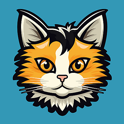 한마리 일러스트 사람없음 파란색 고양이 심볼 국내일러스트 AI파일 1 컬러 포유류 반려동물 파일형식 벡터