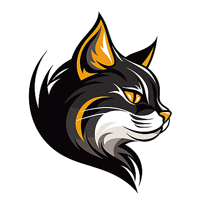 한마리 일러스트 사람없음 고양이 흰색 심볼 국내일러스트 AI파일 1 컬러 포유류 반려동물 파일형식 벡터