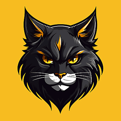 한마리 일러스트 사람없음 노란색 고양이 심볼 국내일러스트 AI파일 1 컬러 포유류 반려동물 파일형식 벡터