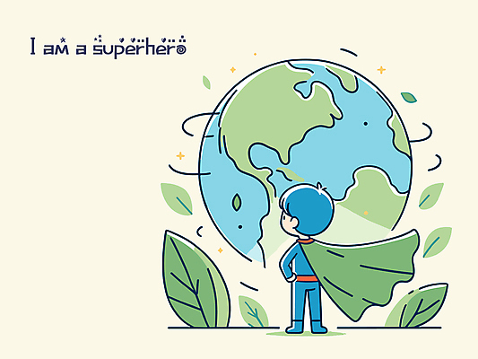 전신 남자 지구 어린이 일러스트 나뭇잎 한명 서기 소년 자연보호 환경 그린캠페인 자신감 보호 망토 영웅 소년한명만 국내일러스트 AI파일 1 감정 캠페인 컨셉 잎 모션 자연 사람 남자한명만 소년만 파일형식 벡터
