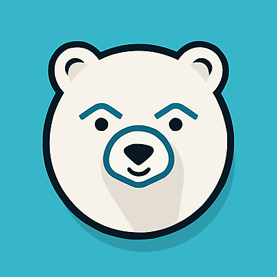 얼굴 일러스트 곰 사람없음 파란색 흰색 심볼 백곰 국내일러스트 AI파일 동물 컬러 포유류 신체부위 파일형식 벡터