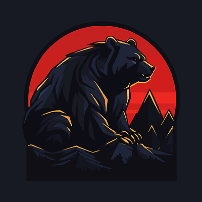 일러스트 곰 산 사람없음 검은색 심볼 국내일러스트 AI파일 동물 컬러 포유류 파일형식 벡터