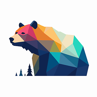 나무 일러스트 곰 추상 사람없음 컬러풀 심볼 폴리곤 국내일러스트 AI파일 식물 동물 컬러 무늬 포유류 파일형식 벡터