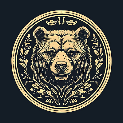 얼굴 일러스트 곰 사람없음 검은색 원형 심볼 베이지색 국내일러스트 AI파일 도형 동물 컬러 포유류 신체부위 파일형식 벡터