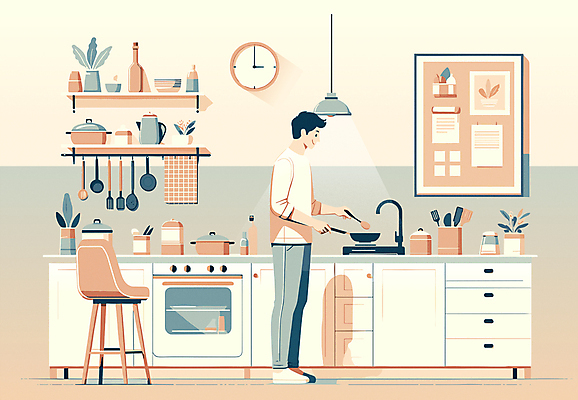 전신 남자 시계 가구 액자 의자 일러스트 주방용품 휴식 전등 요리 한명 성인 취미 라이프 인테리어 주황색 가전제품 냄비 감성 자취 성인남자한명만 국내일러스트 AI파일 1 디자인 컬러 생활용품 컨셉 조명 사람 생활 솥 남자한명만 성인남자만 파일형식 벡터