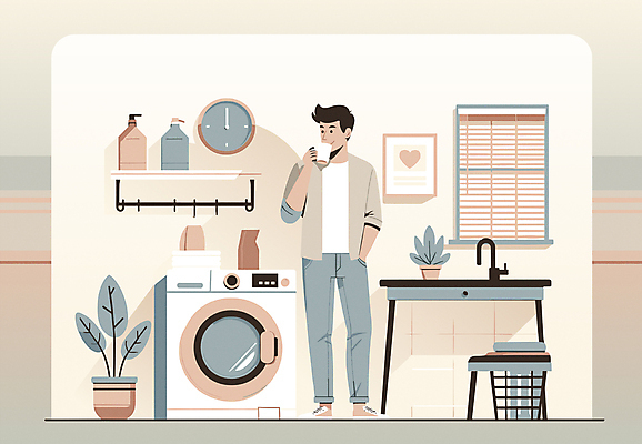 전신 남자 화분 화초 커피 시계 액자 일러스트 창문 휴식 한명 서기 성인 취미 라이프 인테리어 가전제품 욕실 마시기 블라인드 빨래 세제 주머니손 감성 세탁기 다용도실 베이지색 자취 성인남자한명만 국내일러스트 AI파일 식물 1 디자인 음료 컬러 컨셉 가사 모션 사람 생활 커튼 남자한명만 성인남자만 파일형식 벡터