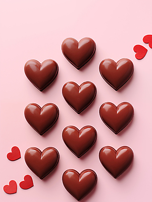 JPG 편집이미지 분홍색 발렌타인데이 사랑 사람없음 3D 귀여움 초콜릿 하트 달콤 입체 디지털합성 일렬 연애 편집3D AI포토 AI콘텐츠 모양 감정 컬러 컨셉 데이이벤트 디저트 맛 파일형식