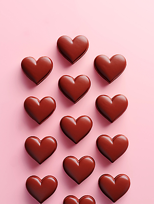 JPG 편집이미지 분홍색 발렌타인데이 사랑 사람없음 3D 귀여움 초콜릿 하트 달콤 입체 디지털합성 일렬 연애 편집3D AI포토 AI콘텐츠 모양 감정 컬러 컨셉 데이이벤트 디저트 맛 파일형식