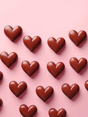 JPG 편집이미지 분홍색 발렌타인데이 사랑 사람없음 3D 귀여움 초콜릿 하트 달콤 입체 디지털합성 연애 편집3D AI포토 AI콘텐츠 모양 감정 컬러 컨셉 데이이벤트 디저트 맛 파일형식