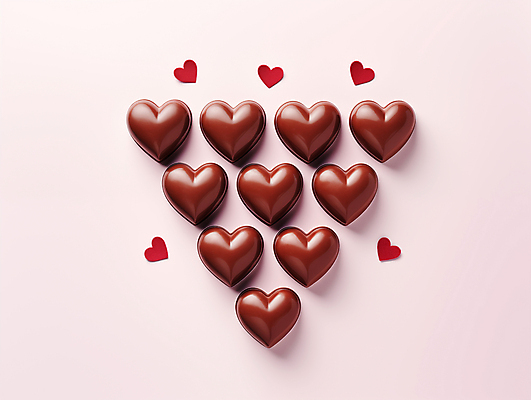 JPG 편집이미지 분홍색 발렌타인데이 사랑 사람없음 3D 귀여움 초콜릿 하트 10 달콤 배열 입체 디지털합성 연애 편집3D AI포토 AI콘텐츠 모양 감정 컬러 컨셉 데이이벤트 디저트 숫자 맛 파일형식