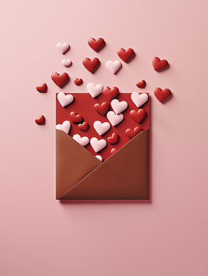 JPG 편집이미지 분홍색 편지봉투 발렌타인데이 사랑 사람없음 3D 귀여움 초콜릿 하트 달콤 가득함 편지지 입체 디지털합성 연애 편집3D AI포토 AI콘텐츠 모양 감정 컬러 컨셉 데이이벤트 디저트 봉투 맛 편지 파일형식