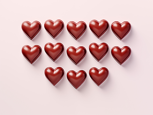 JPG 편집이미지 분홍색 발렌타인데이 사랑 사람없음 3D 귀여움 초콜릿 하트 달콤 배열 입체 디지털합성 연애 편집3D AI포토 AI콘텐츠 모양 감정 컬러 컨셉 데이이벤트 디저트 맛 파일형식